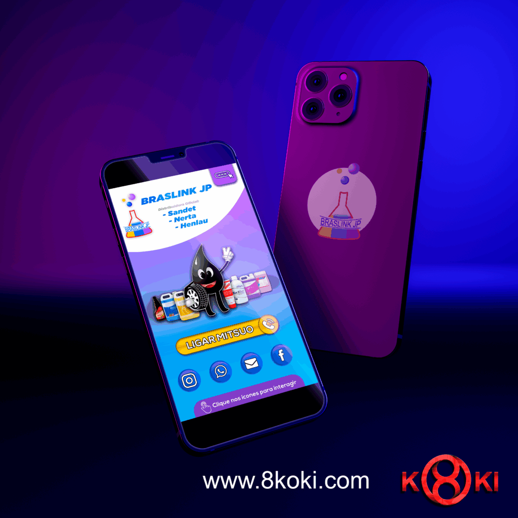 Mockup de cartão interativo criado pela 8Koki